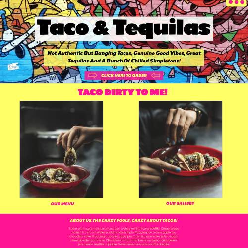 bright Mexican restaurant website design homepage.